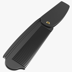 3D model Folding Pocket Comb Black