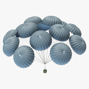 3D model Army Cargo Delivery Parachutes