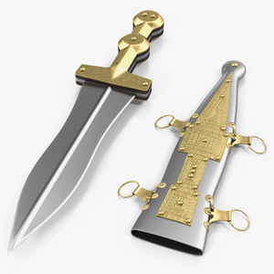 3D model Roman Pugio Dagger with Sheath