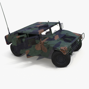 3D Military Off Road Utility Vehicle Humvee Rigged for Cinema 4D