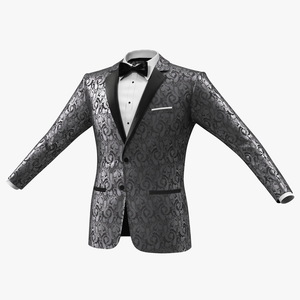 3D Patterned Tuxedo Jacket model