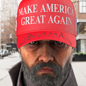 3D model Homeless Man Head in Trump Cap