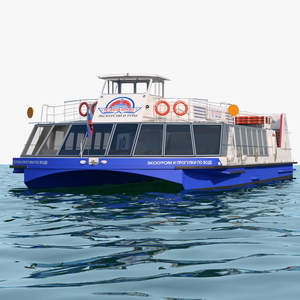 Sightseeing Boat Floating on Water 3D model