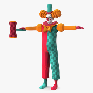 3D model Clown Low Poly Rigged for Cinema 4D