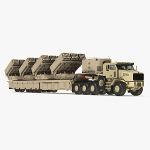 Military Transporter with Rocket Launch System Jobaria Sand 3D model