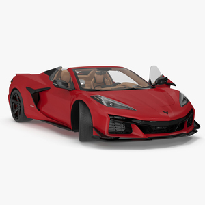 Cabriolet 2023 Chevrolet Corvette Z06 Open Red Rigged for Maya 3D