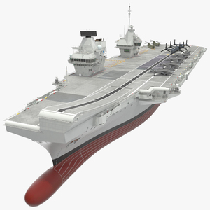 3D HMS Queen Elizabeth with Military Equipment model