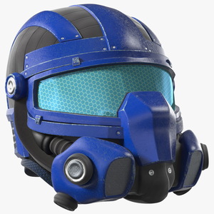 SciFi Helmet Blue 3D