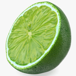 3D Green Lemon Half