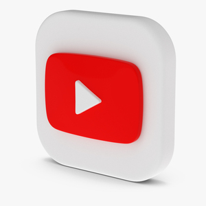 3D model YouTube Social Media Icon