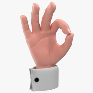 Cartoon Man Okay Hand Gesture 3D model