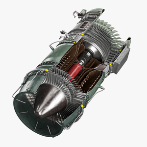 Commercial Jet Engine Cutaway 3D model