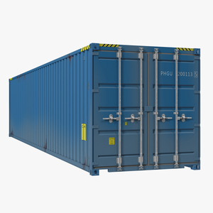 3D 40 ft ISO Container Blue 2