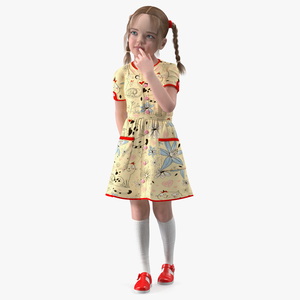 Everyday Style Child Girl Standing 3D model