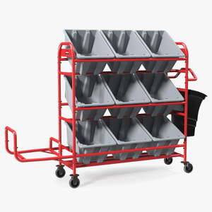 Tote Picking Cart Storage Bracket Rubbermaid 3D model