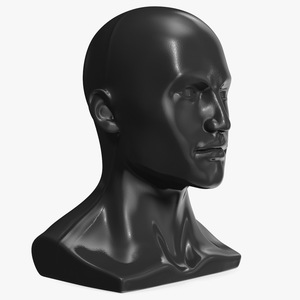 3D model Black Male Mannequin Head