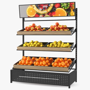 3D Supermarket Fruit Display Stand