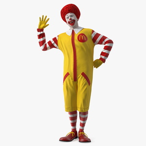 Ronald McDonald Waving Pose 3D