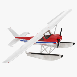 3D Light Propeller Seaplane Cessna 150 Rigged for Cinema 4D