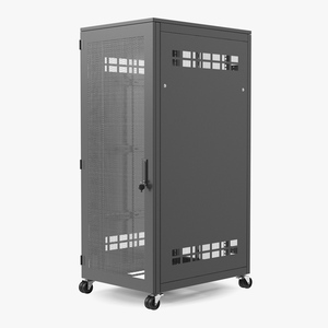 Black 33U Floor Standing Rack Cabinet 3D