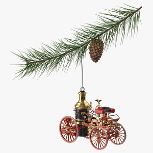 Toy Model Steam Fire Engine Christmas Branch 3D model