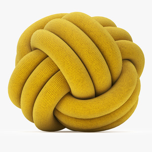 3D model Knot Pillow Mustard Color