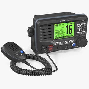 Marine VHF Radio Transceiver with Microphone 3D model