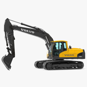 Large Tracked Excavator Volvo 3D model