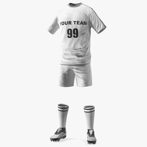 3D model Soccer Uniform White Your Team