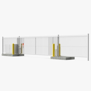 Auto Gate System Vertical Pivot White 3D