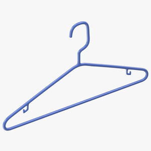 3D model Plastic Tubular Hanger for Wardrobe Blue