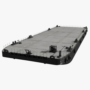 3D Industrial Flat Deck Barge