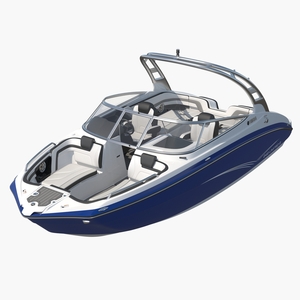 Luxury Boat Yamaha 242 Limited S Blue 3D