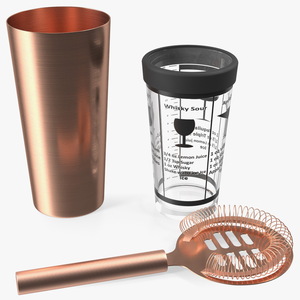 Hand Cocktail Shaker Copper 3D