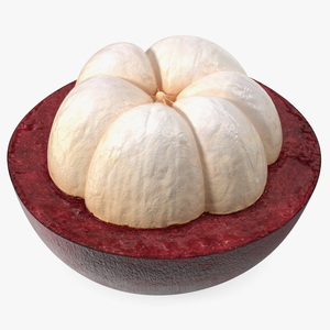 Half Peeled Tropical Fruit Mangosteen 3D