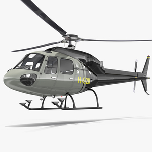 3D Private Helicopter Eurocopter AS355E Rigged model