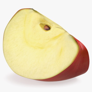 3D Sliced Red Apple Half