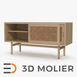 3D model Wooden Mid Century Modern Sideboard