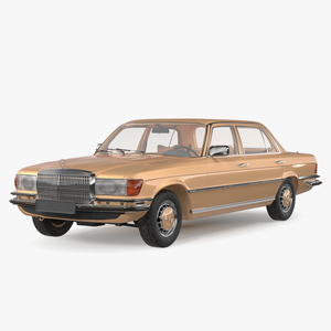 Mercedes Benz 350 SE Yellow Rigged 3D model