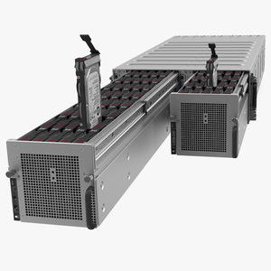 3D HPE Cloudline CL5200 Server with SATA HDD Rigged model