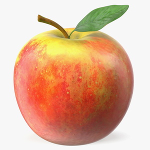 3D model Realistic Apple with Leaf