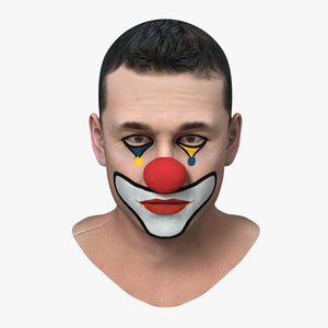 Clown Head Makeup 3D