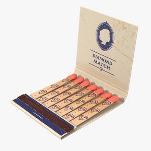3D MatchBook Vintage Cover Open model