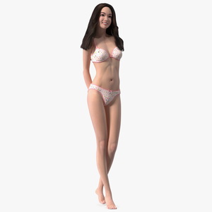 Chinese Woman Lingerie Flirty 3D model