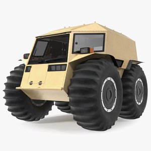 3D model Amphibious ATV Rigged for Cinema 4D