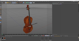 3D model Cello Instrument with Bow