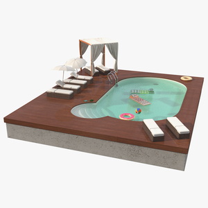 Comfortable Outdoor Pool 3D model