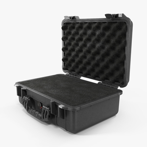 3D Black Pelican Case with Foam model