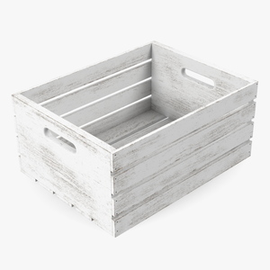 3D model White Small Low Box of Burnt Planks