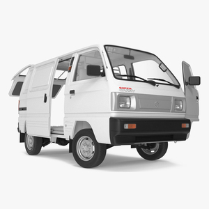 Suzuki Super Carry Van White Rigged for Cinema 4D 3D model